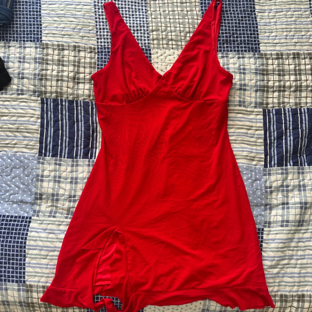 Red Mini Dress with Strings